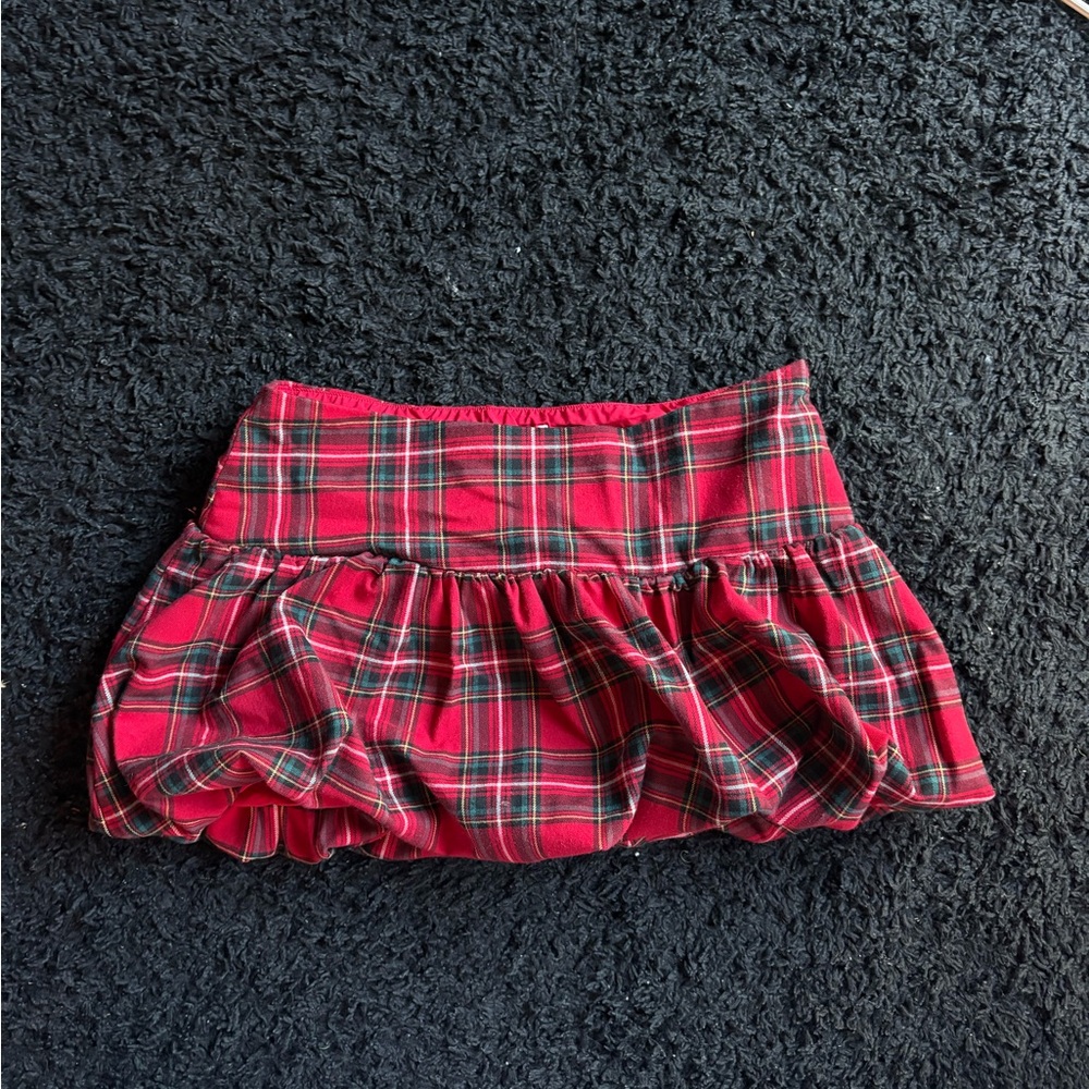 Hollister Red Plaid Low Rise Mini Skirt